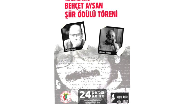 Behçet Aysan Şiir Ödülü töreni 24 Şubat’ta Kadıköy’de