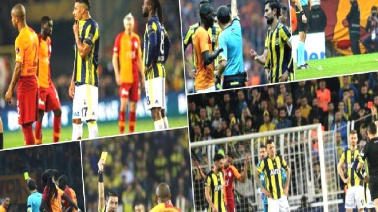 Derbide kartlar havada uçuşuyor