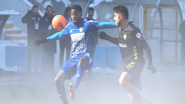 Erzurum’da film sahnesini aratmayan maç görüntüleri!