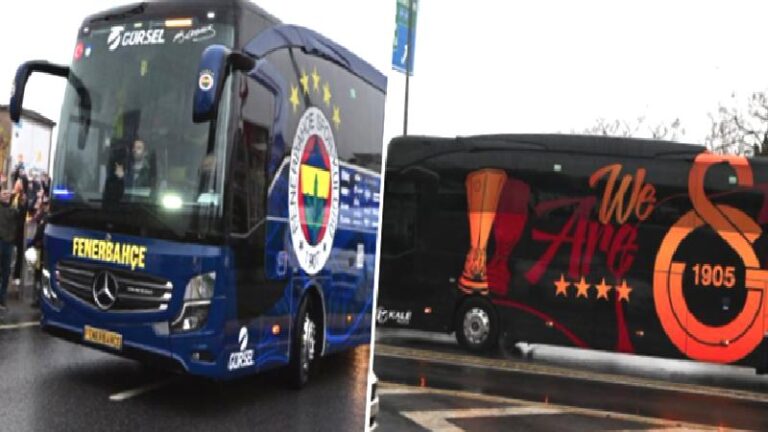 Fenerbahçe-Galatasaray derbisine geri sayım: Takımlar stadyuma vardı