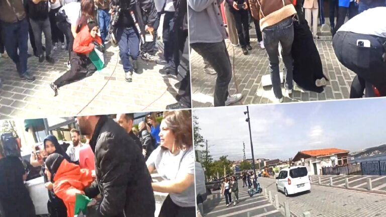 Dolmabahçe’de Filistin protestosu; 3 kişi gözaltına alındı!