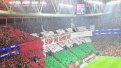 Galatasaray taraftarından dünyaya ses getiren mesaj: Filistindeki soykırımı durdurdun!