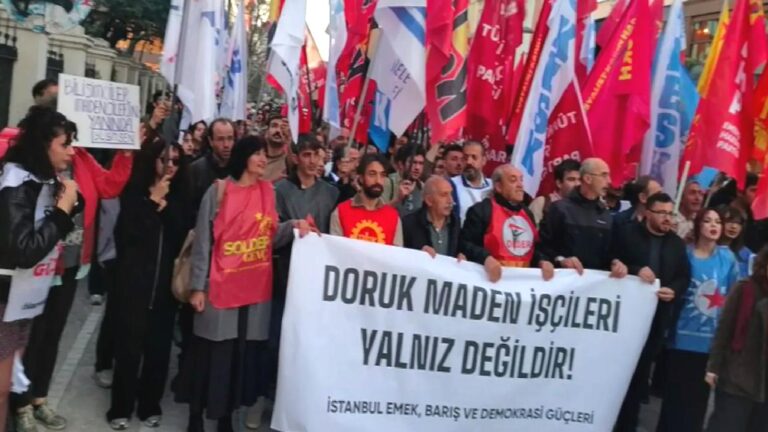 Doruk Madencilik işçilerine Kadıköy’den destek: Polonez’i hatırlayın, Migros Depo direnişini hatırlayın; açlıkla sınanan madenciler kazanacak!
